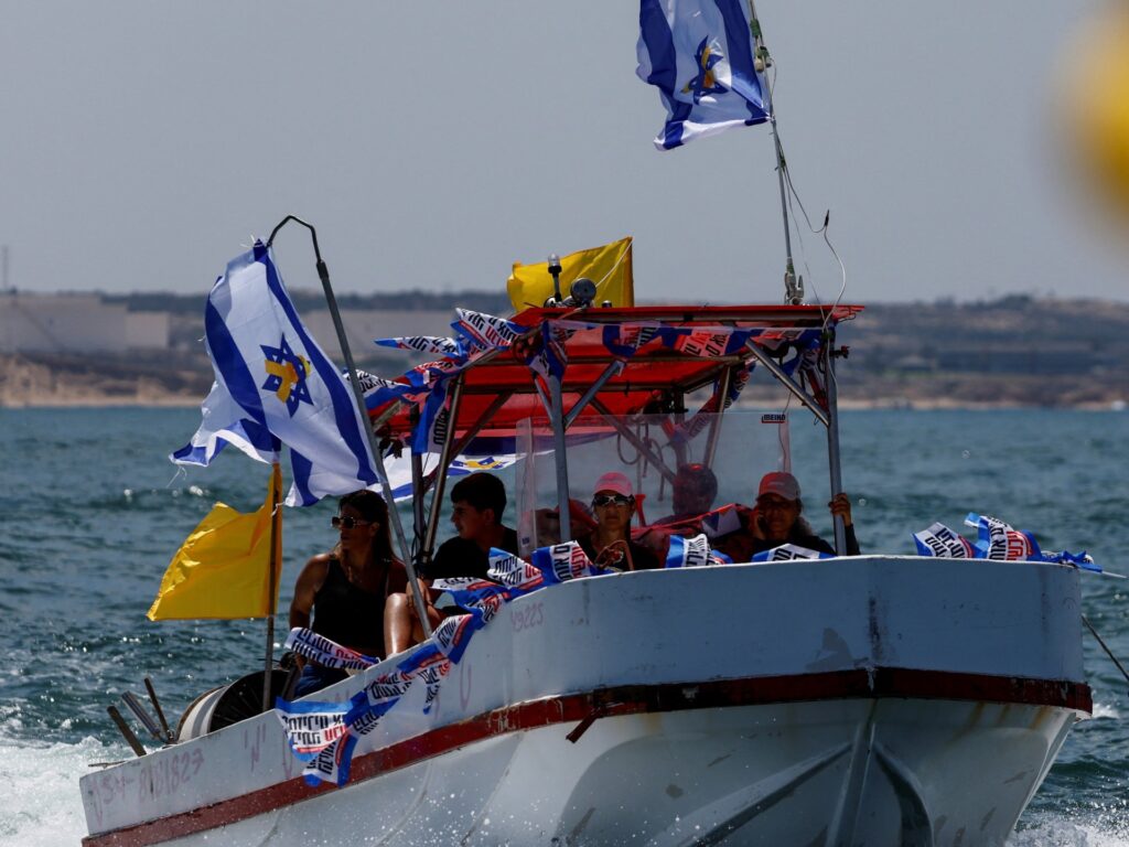 Families of Israeli captives sail near Gaza to call for a ceasefire | Israel-Palestine conflict