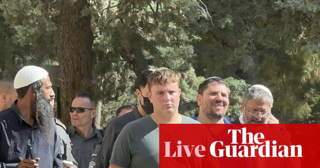 Israel-Gaza war live: anger grows over Israeli far-right minister praying at al-Aqsa mosque | Middle East and north Africa
