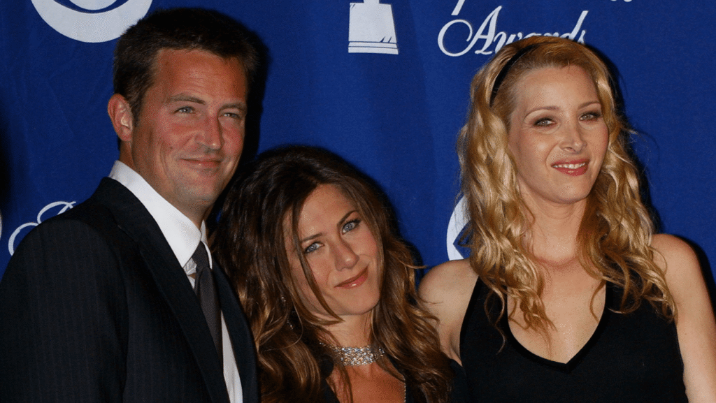 (L-R) Matthew Perry, Jennifer Aniston and Lisa Kudrow in 2003.