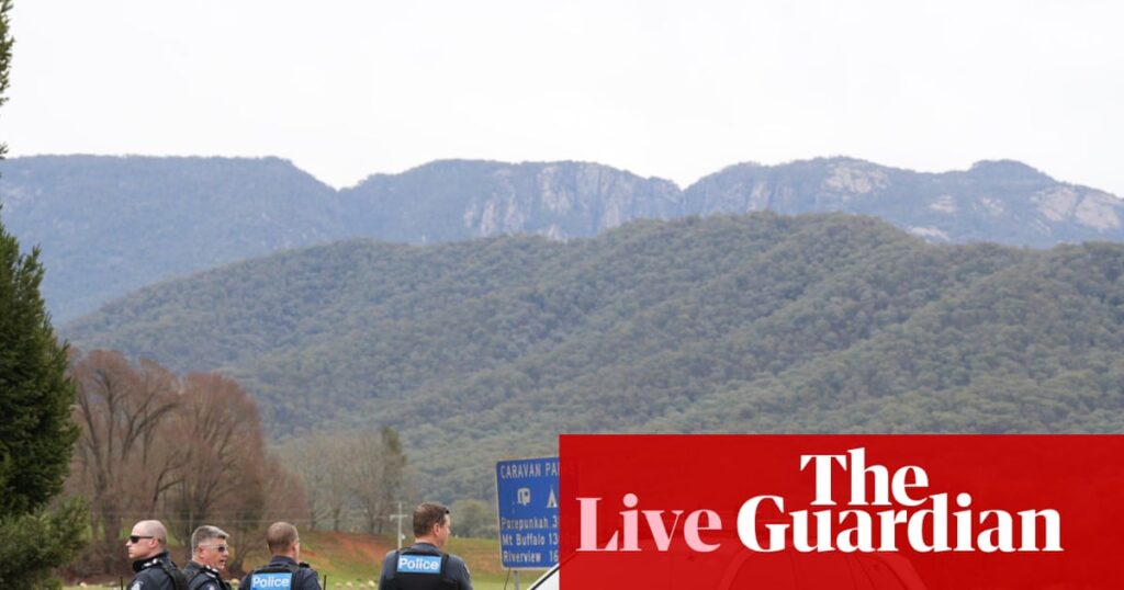 Victoria police shooting live updates: ‘significant search’ underway for alleged offender after two officers dead, one injured while executing search warrant at rural property | Porepunkah shooting