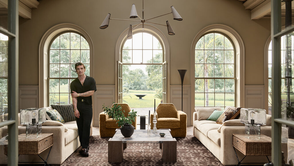 Crate & Barrel Michel Shearling Accent Chair by Jeremiah Brent