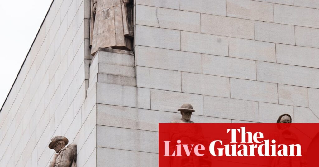 Australia news live: police continue search for men who allegedly sprayed mystery substance on Sydney’s Anzac memorial | Australia news