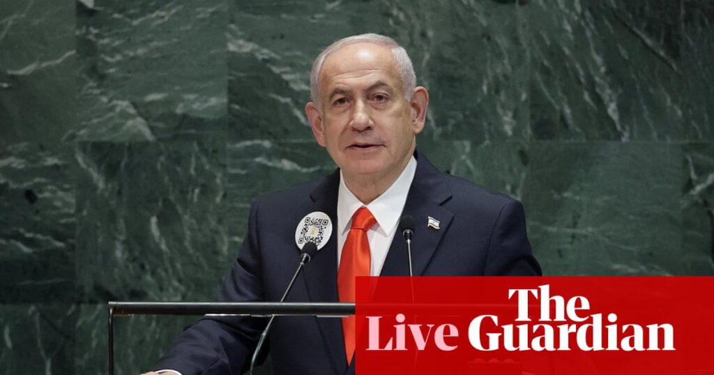 Netanyahu tells UN that Israel ‘must finish the job’ in Gaza after dozens of delegates walk out in protest - as it happened | World news