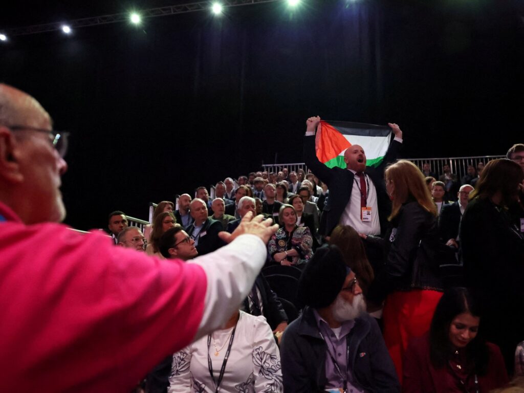 Pro-Palestine activist interrupts UK minister speech at Labour conference | Israel-Palestine conflict News