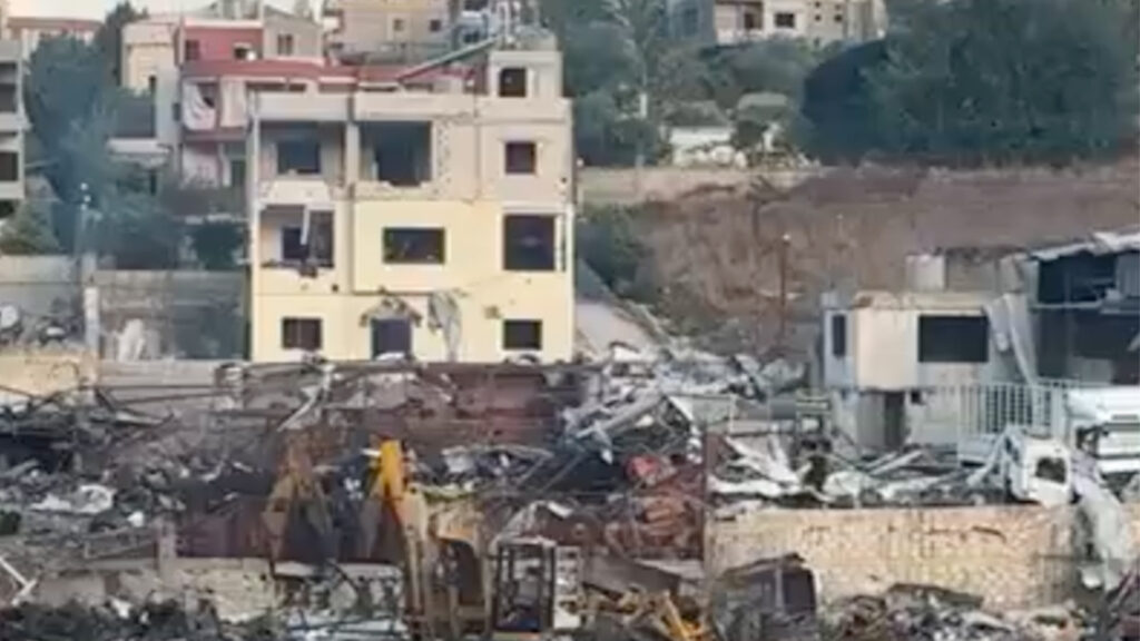 Security camera video shows Israeli strike in southern Lebanon