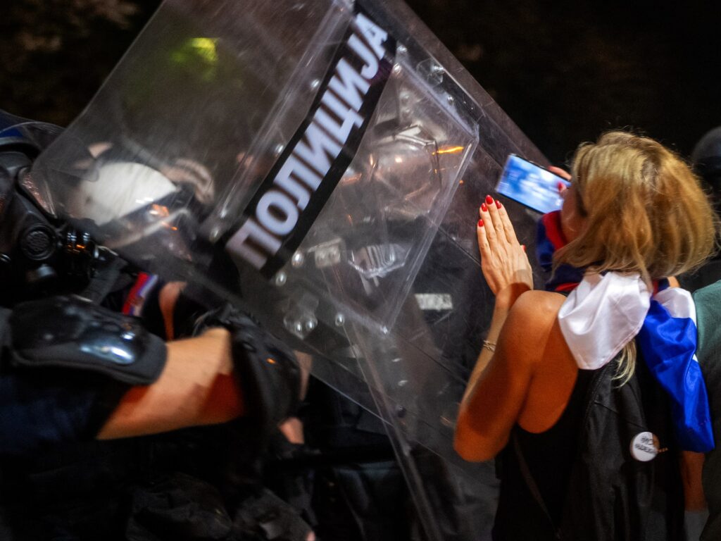Serbian police fire tear gas at protesters demanding end to Vucic rule | Protests News
