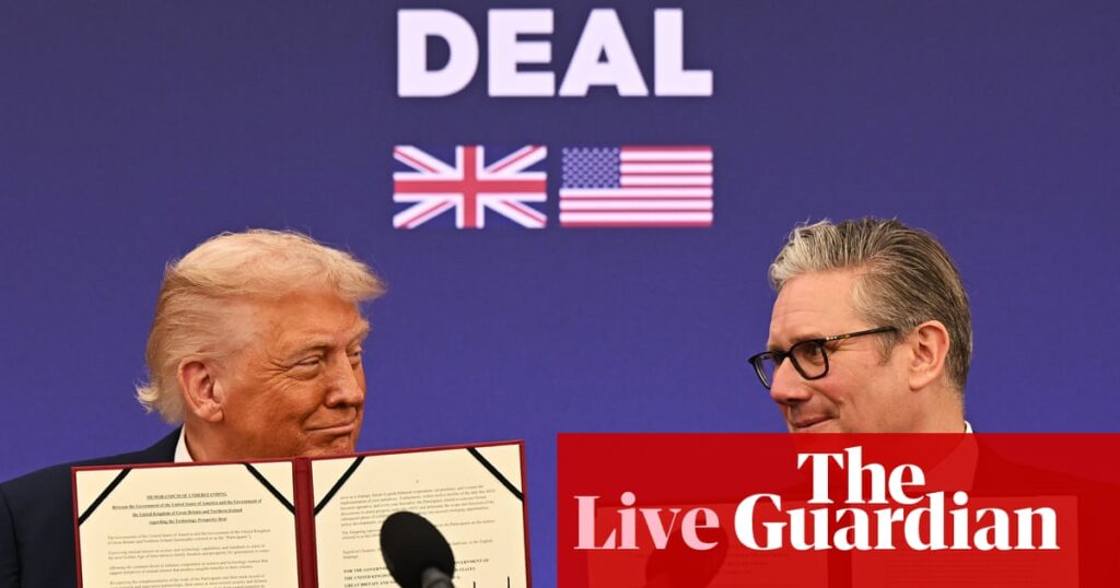 Trump and Starmer address business leaders as PM claims new US-UK investments ‘break all records’ – UK politics live | Politics