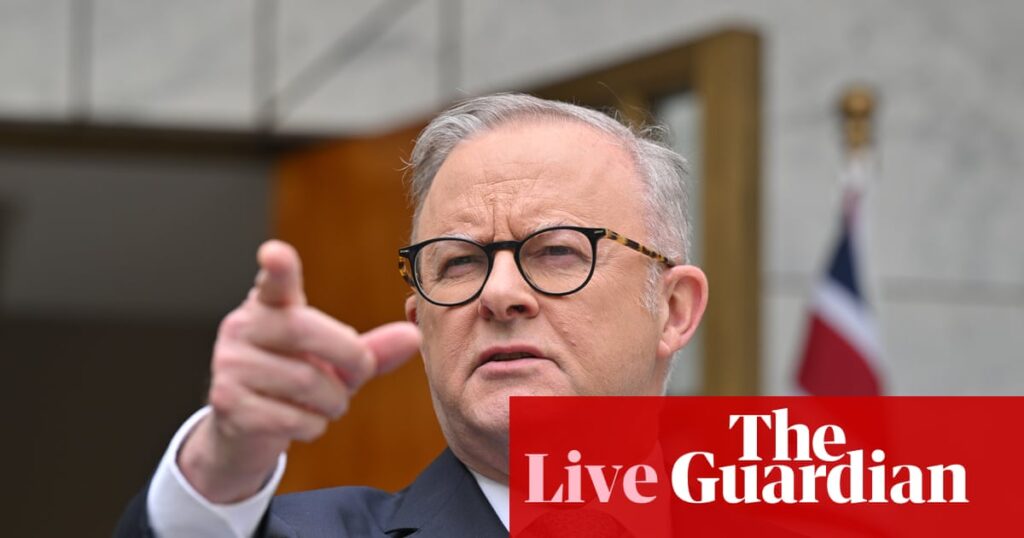 Australia politics live: PM offers condolences to Jewish community on massacre anniversary and again backs Trump peace plan | Australian politics
