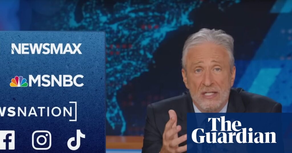 Jon Stewart on US violence: ‘These mass shootings don’t fit neatly into our left-right paradigm’ | Late-night TV roundup