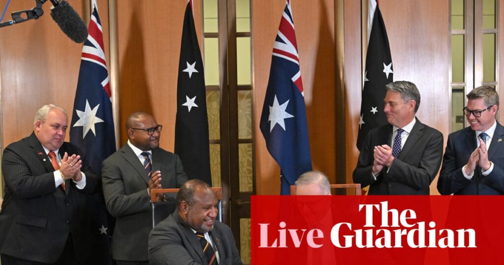 News live: Australia and PNG sign defence treaty; Allan says Melbourne’s Metro line to open this year | Australia news