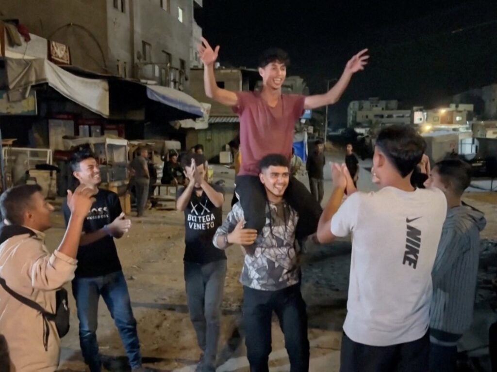Palestinians in war-ravaged Gaza celebrate ceasefire news, joy in Tel Aviv | Israel-Palestine conflict News