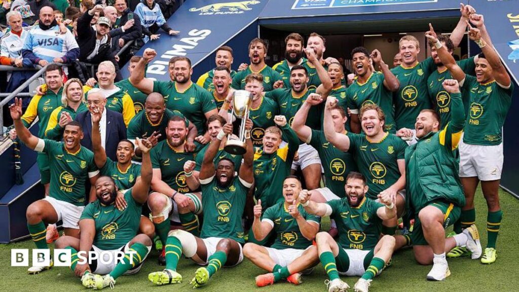 South Africa celebrate the Rugby Championship