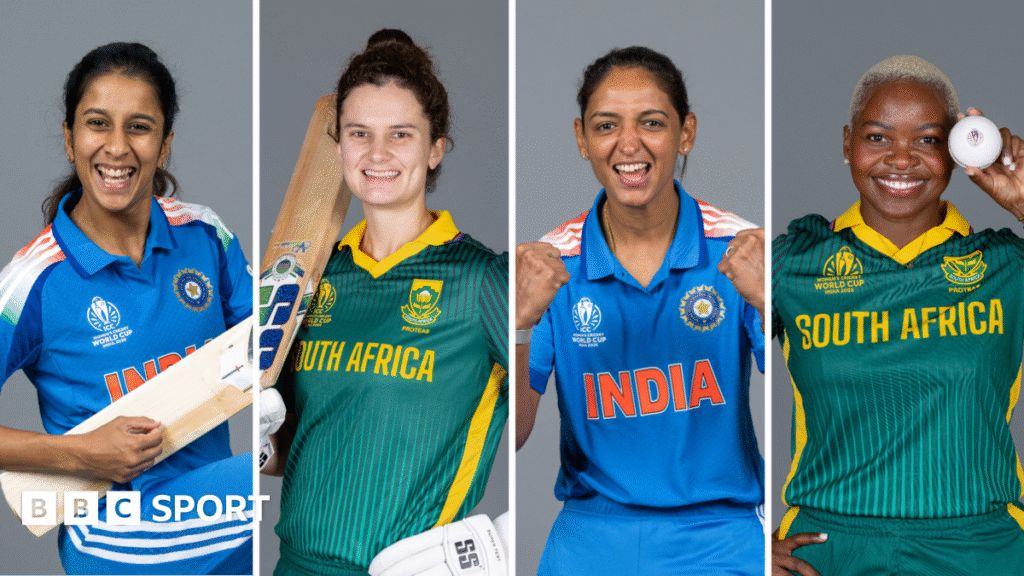 Women’s Cricket World Cup 2025: Final schedule & venue, UK date and time Jemimah Rodrigues, Laura Wolvaardt, Harmanpreet Kaur and Nonkululeko Mlaba pose in portrait photos