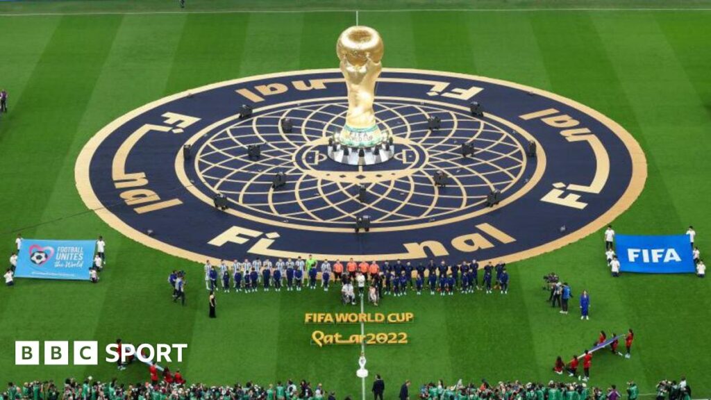 A general view prior to the Fifa World Cup Qatar 2022 Final match between Argentina and France at Lusail Stadium